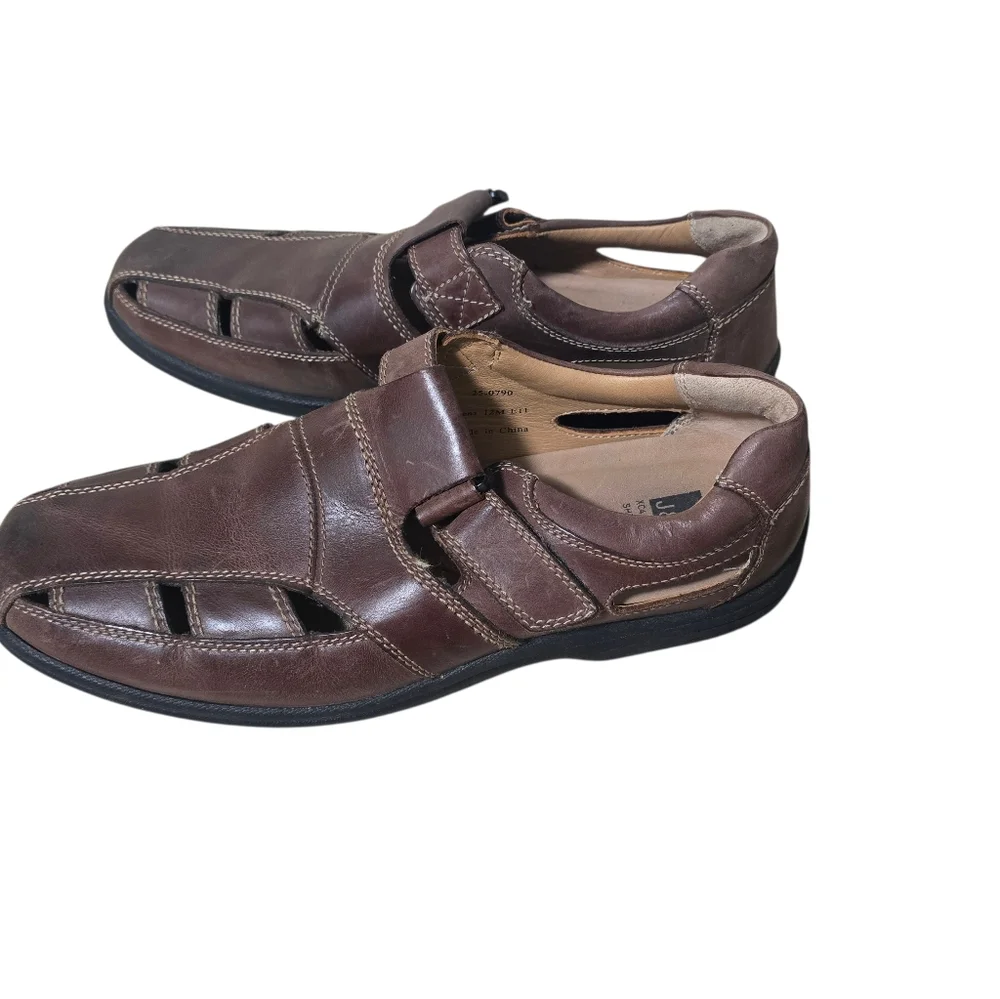 Mens Johnston & Murphy Closed Toe Sheepskin Sandals Size 12